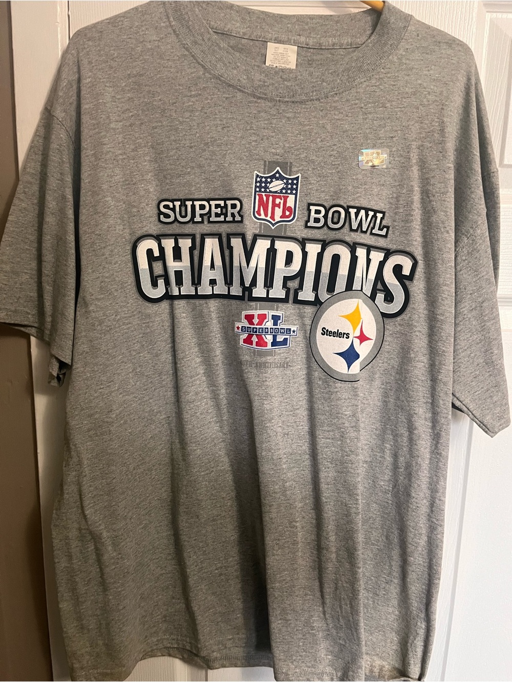 Pittsburgh Steelers championship NFL Gray Crewneck T-Shirt with Tag